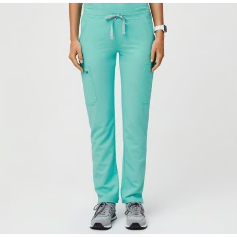 FIGS Women's Yola Skinny Scrub Pants Fresh Aqua Blue Green size MP